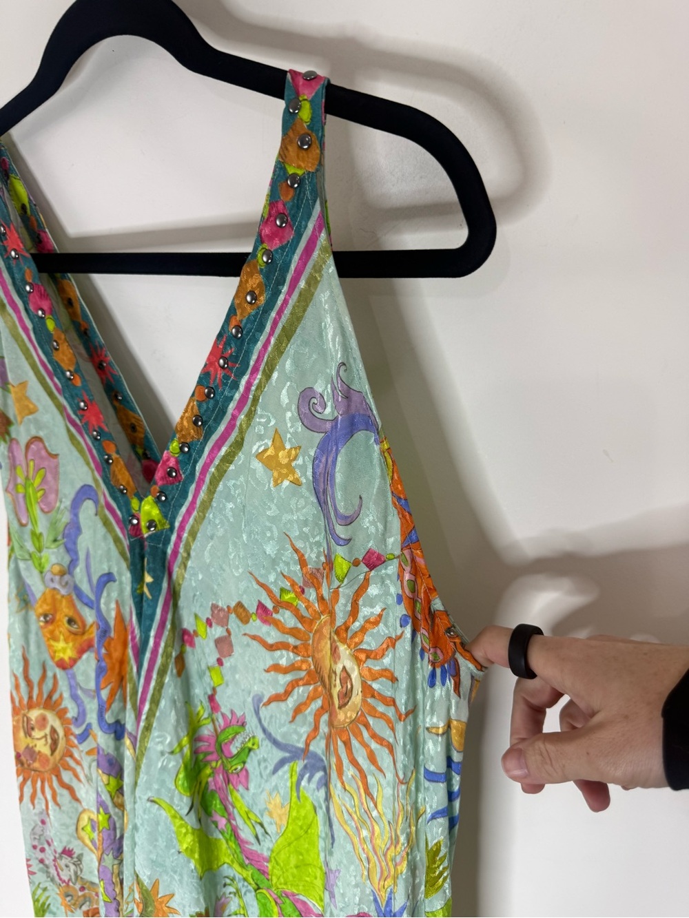 Johnny Was Eva Maxi Dress Kayla Print Size XL Embellished Celestial Print NWT - Picture 7 of 15